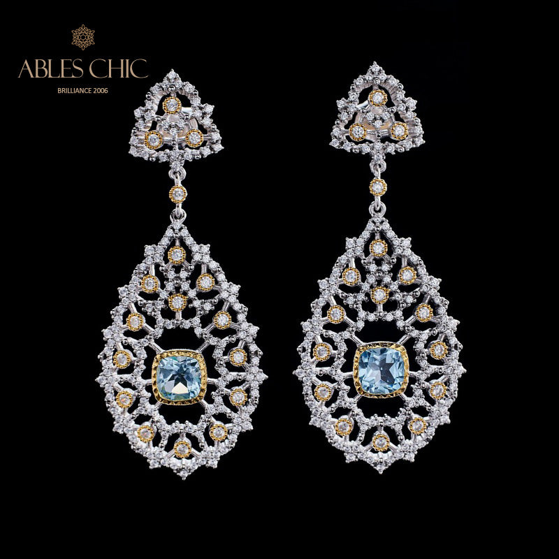 Boucles d'oreilles chandelier à tempérament floral 6025