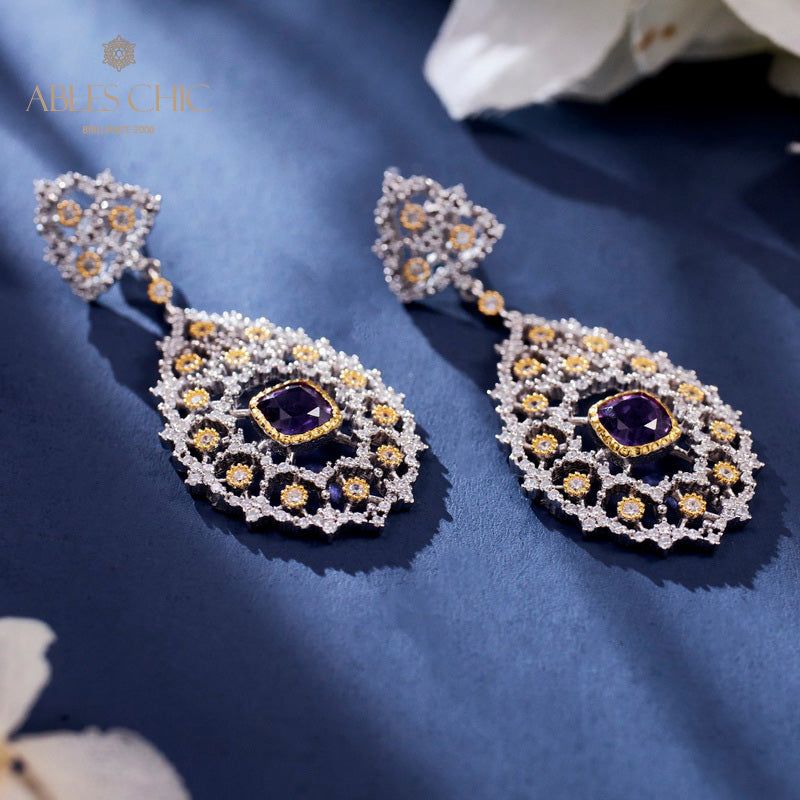Boucles d'oreilles chandelier à tempérament floral 6025