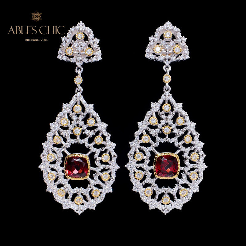 Boucles d'oreilles chandelier à tempérament floral 6025