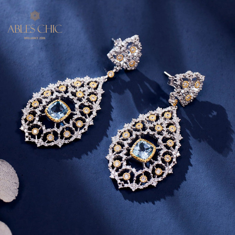 Boucles d'oreilles chandelier à tempérament floral 6025