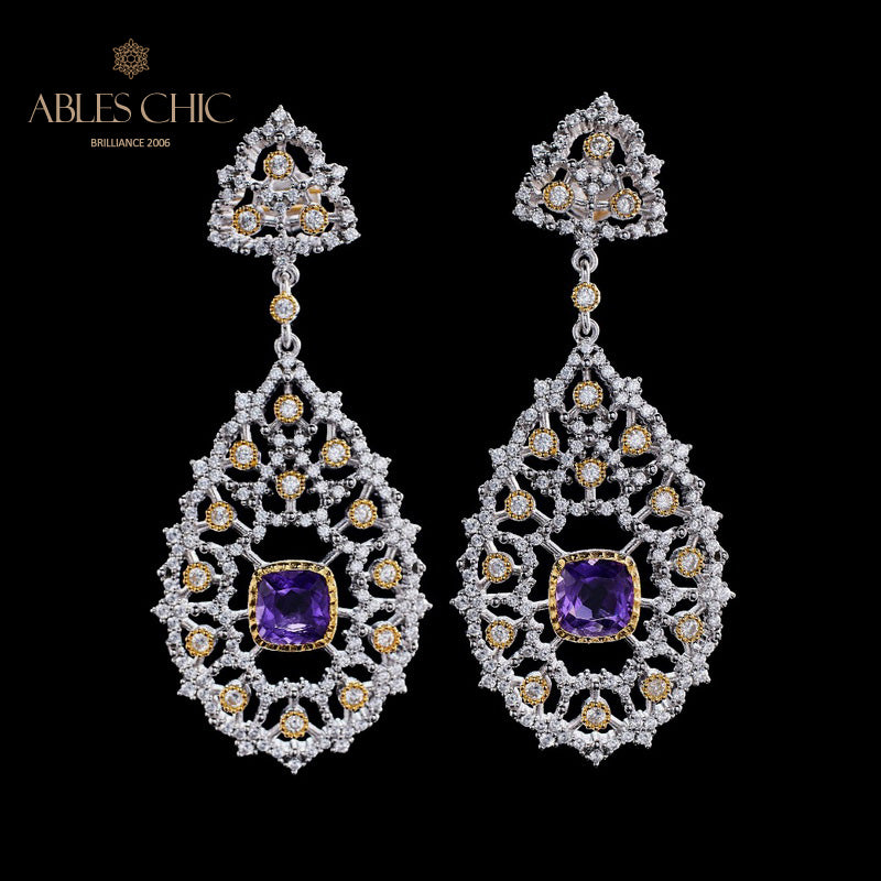 Boucles d'oreilles chandelier à tempérament floral 6025