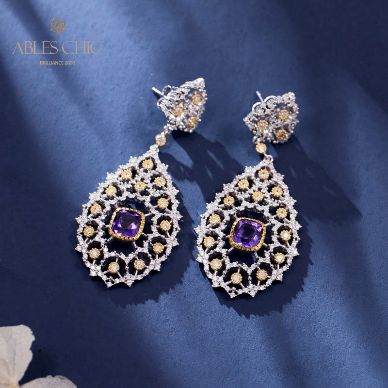 Boucles d'oreilles chandelier à tempérament floral 6025