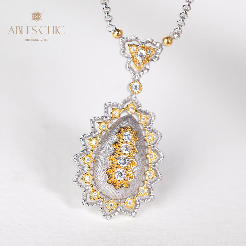 Collier étoilé en forme de larme soyeuse 5060