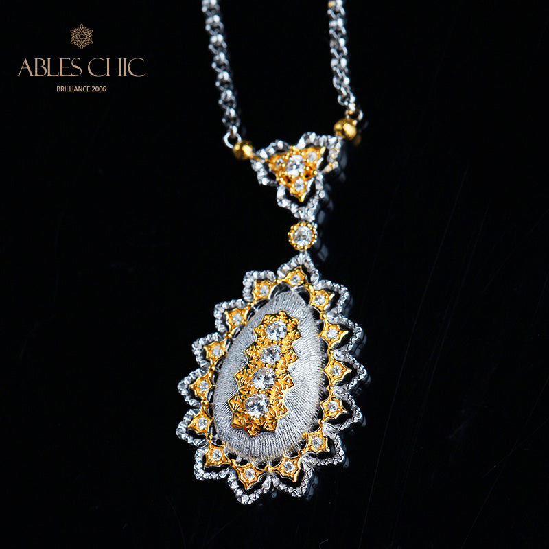 Collier étoilé en forme de larme soyeuse 5060