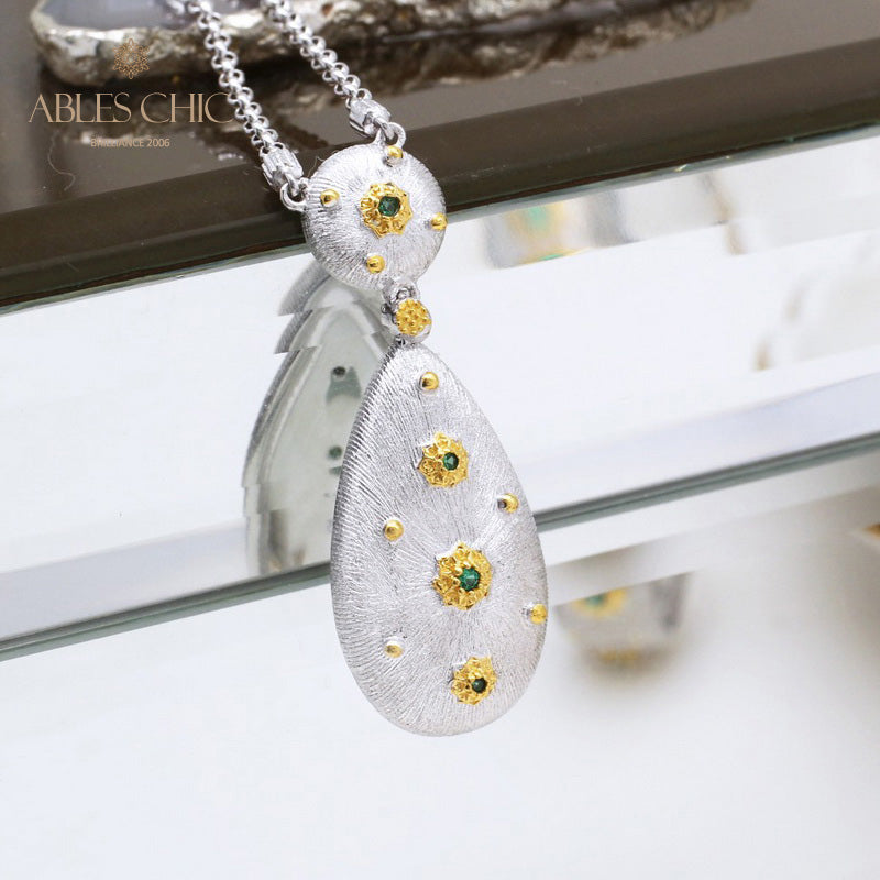 Collier floral en forme de larme soyeuse 5024