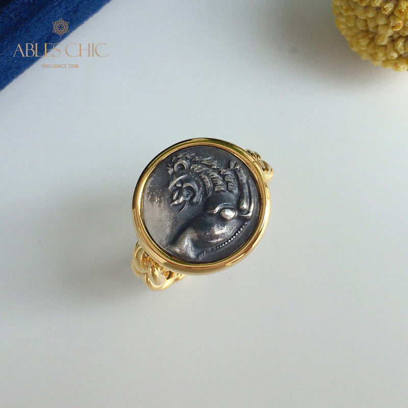 Bague réplique de pièce de monnaie byzantine 5865