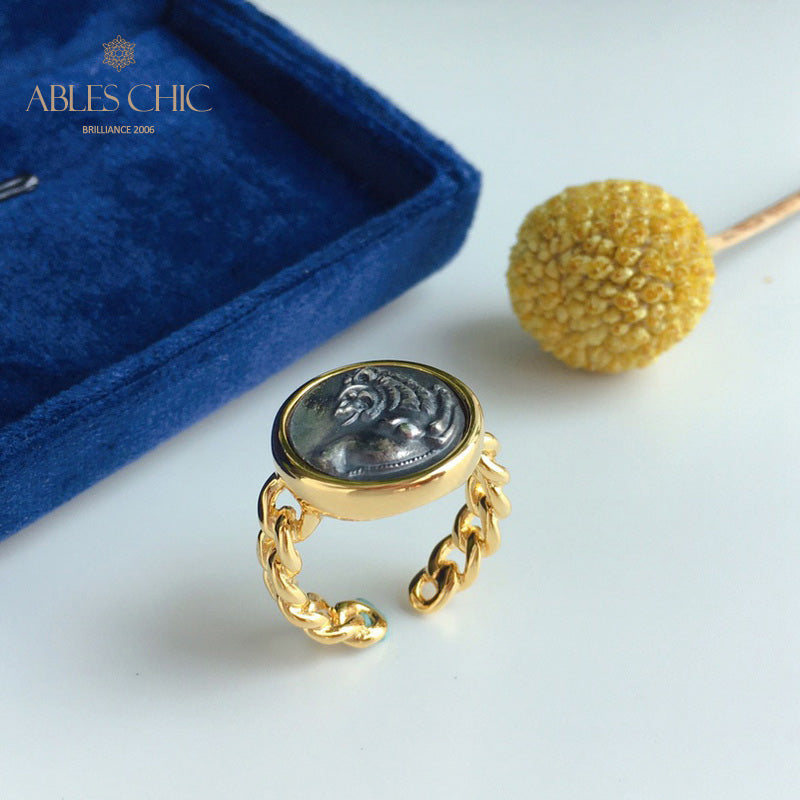 Bague réplique de pièce de monnaie byzantine 5865