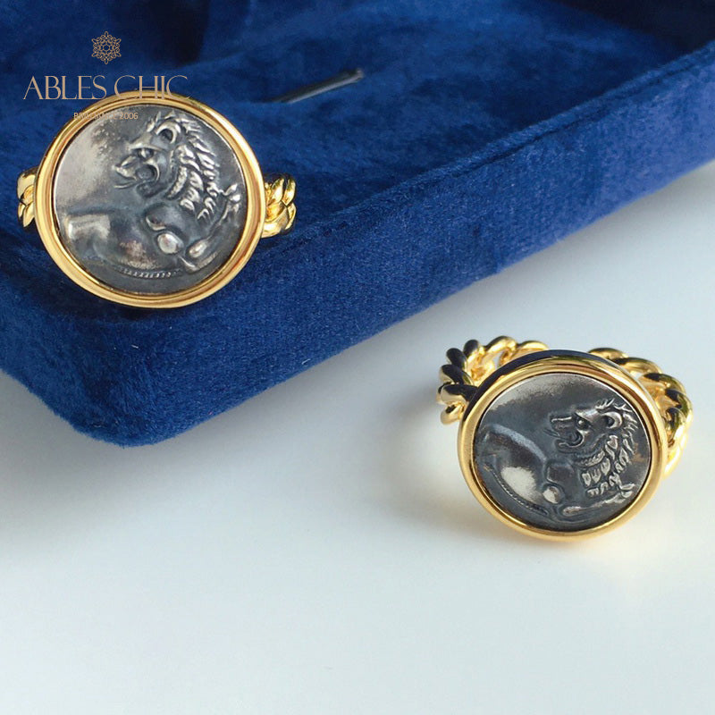 Bague réplique de pièce de monnaie byzantine 5865