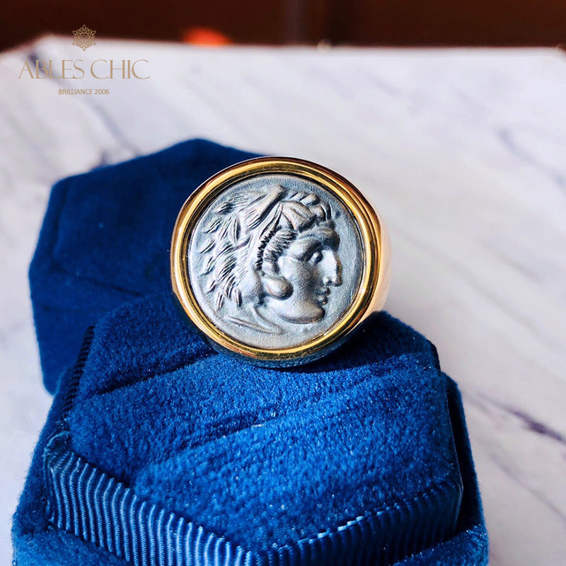 Anneau ouvert de pièce de monnaie grecque Zeus 6021
