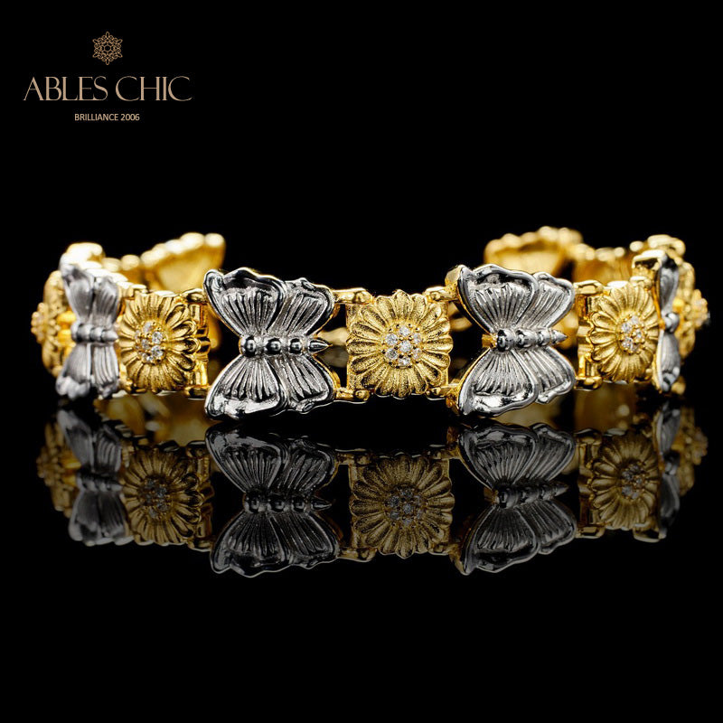 Bracelet papillon marguerite soyeuse 6054