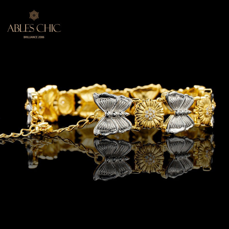 Bracelet papillon marguerite soyeuse 6054