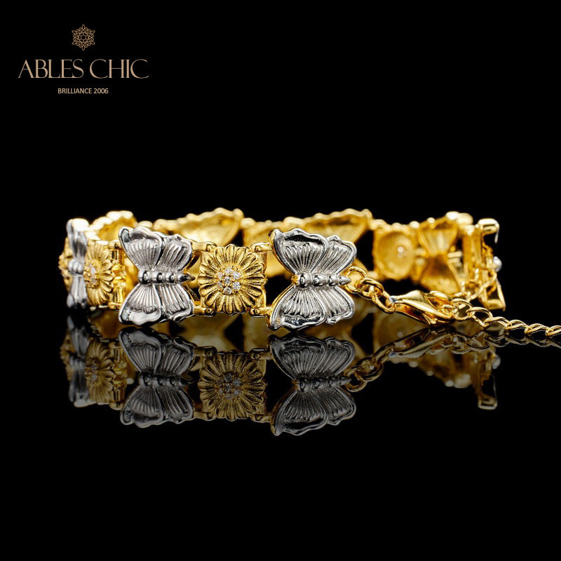 Bracelet papillon marguerite soyeuse 6054