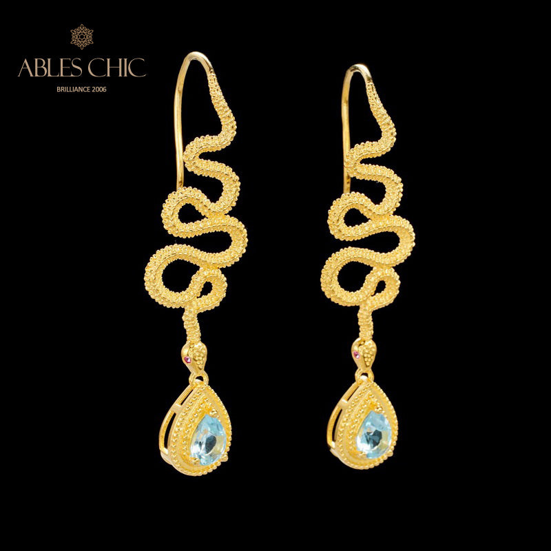 Boucles d'oreilles Topaze Serpent Crawlers 6049