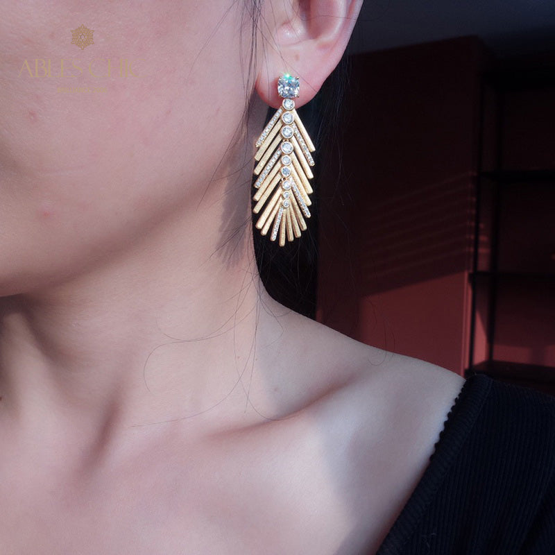Boucles d'oreilles aiguille de cyprès soyeux 6135