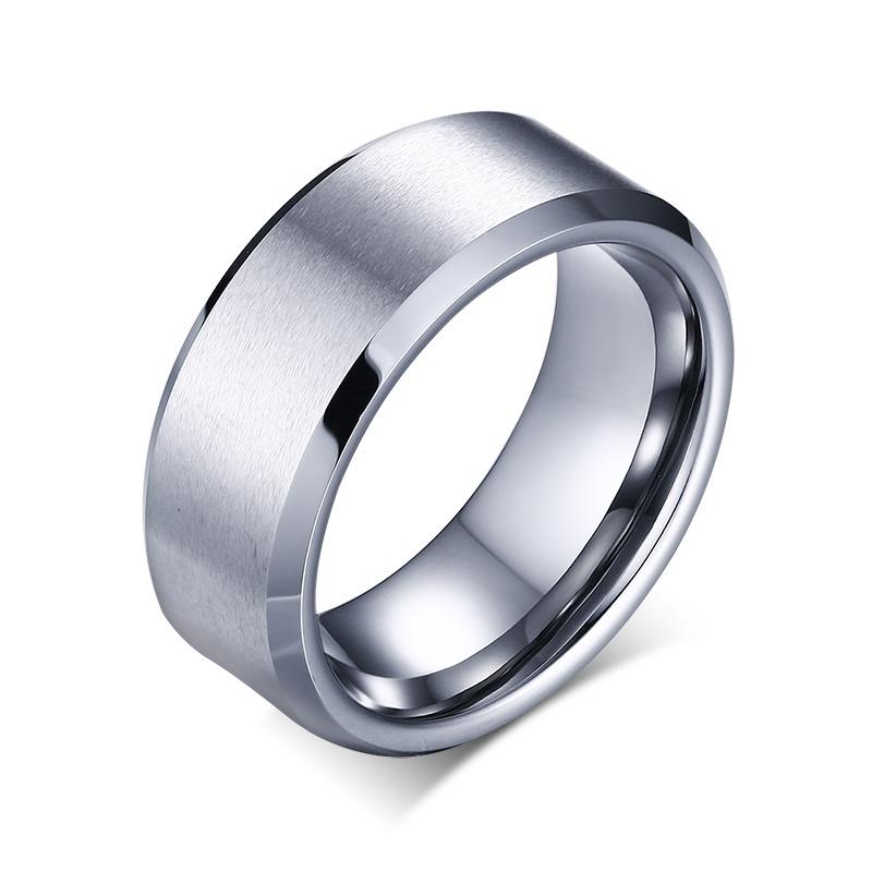 Gold Tungsten Engagement Ring Brushed Flat Black Wedding Band Plated Wholesale 8mm - Ables Mall