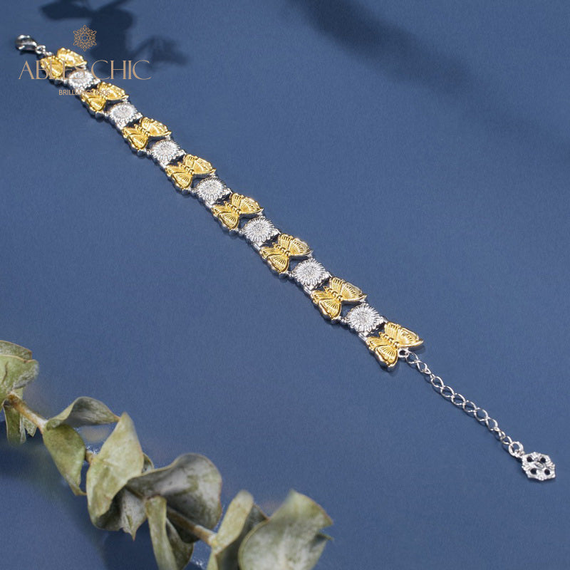 Bracelet papillon marguerite soyeuse 6054