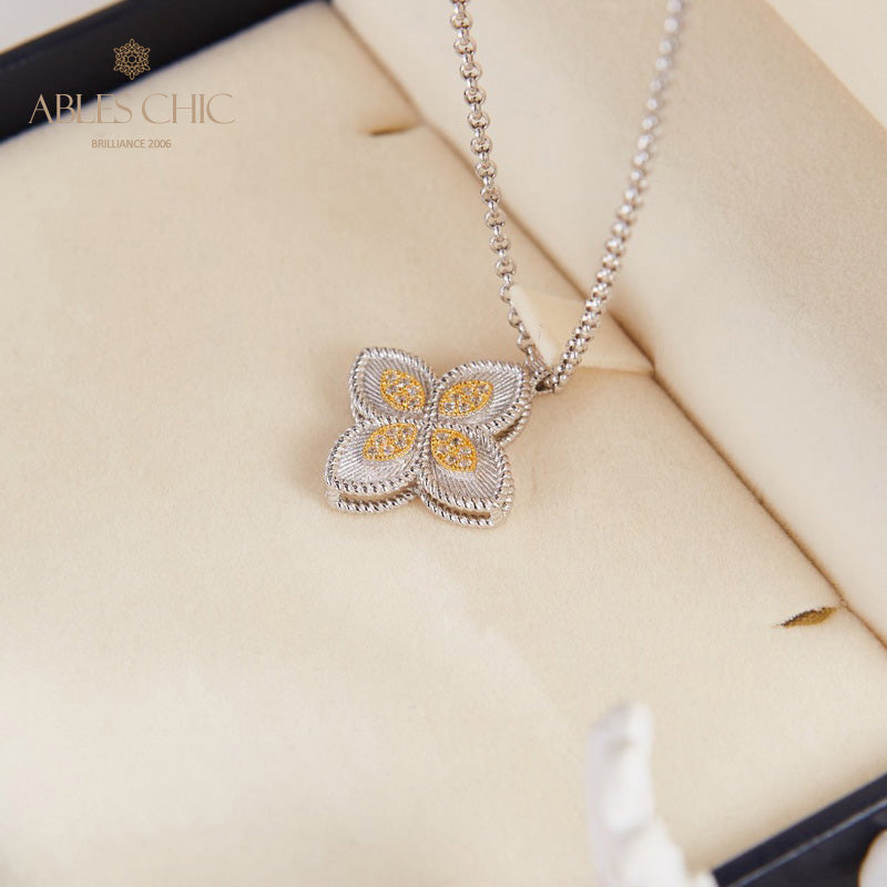 Collier trèfle pavé CZ 6126
