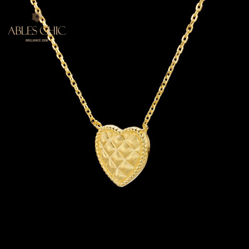 Collier pendentif coeur brossé 6120
