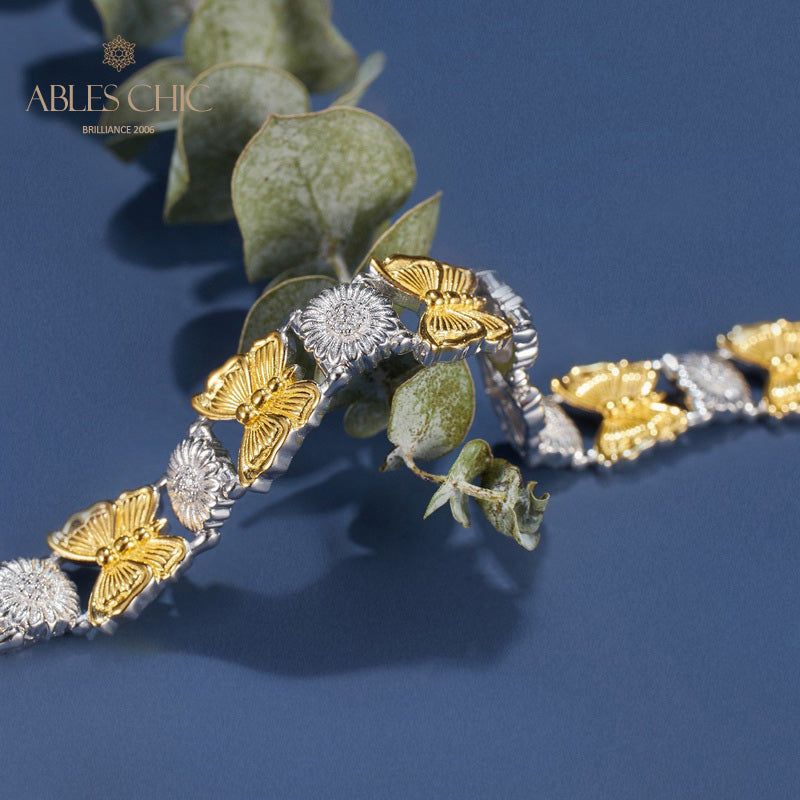 Bracelet papillon marguerite soyeuse 6054