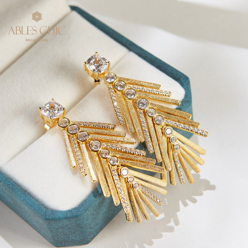 Boucles d'oreilles aiguille de cyprès soyeux 6135