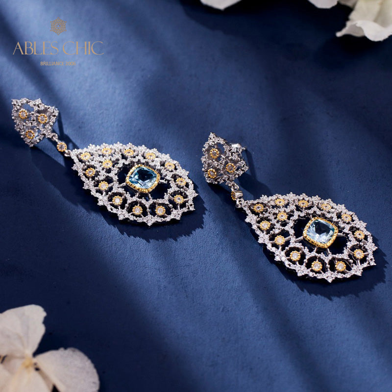 Boucles d'oreilles chandelier à tempérament floral 6025