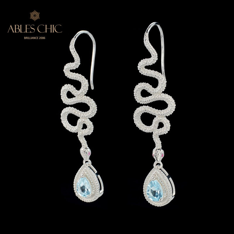 Boucles d'oreilles Topaze Serpent Crawlers 6049