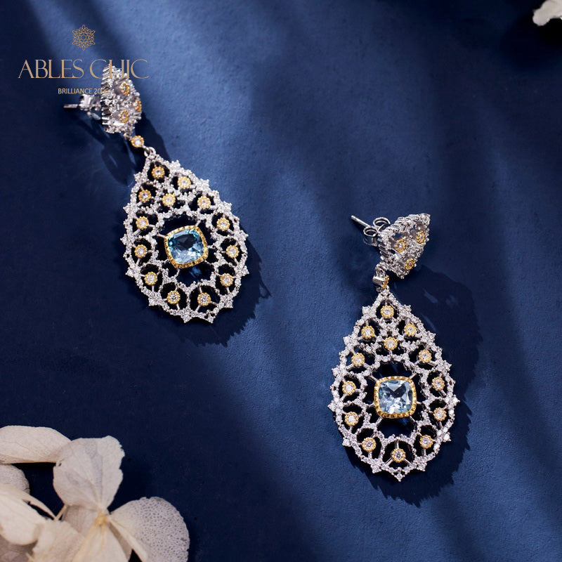 Boucles d'oreilles chandelier à tempérament floral 6025