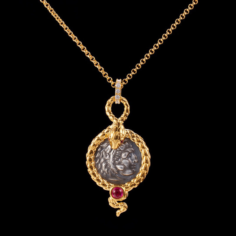 Collier de pièces de monnaie serpent byzantin 6057