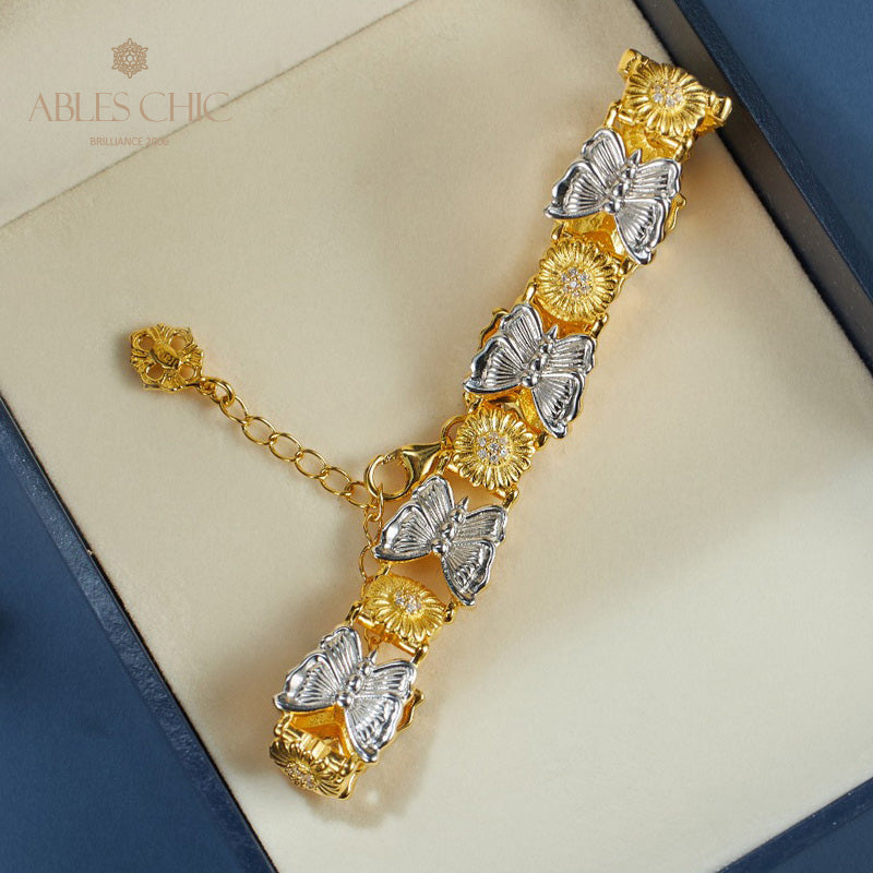 Bracelet papillon marguerite soyeuse 6054