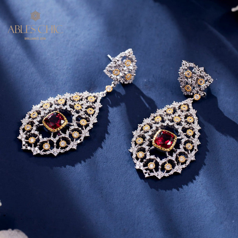 Boucles d'oreilles chandelier à tempérament floral 6025