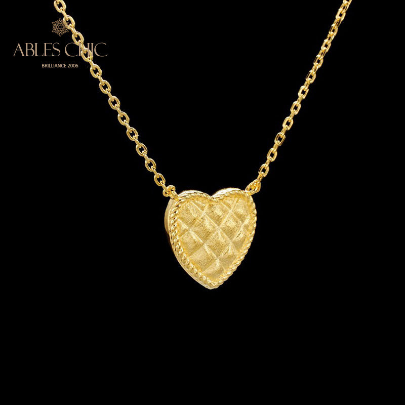 Collier pendentif coeur brossé 6120