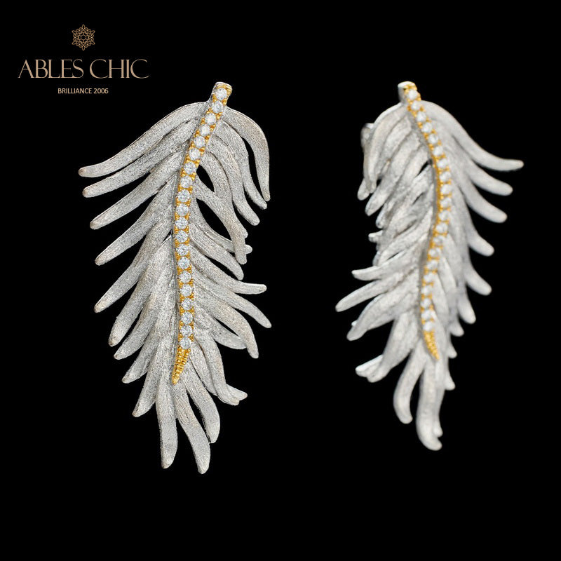 Boucles d'oreilles feuille de cyprès soyeuse 5960