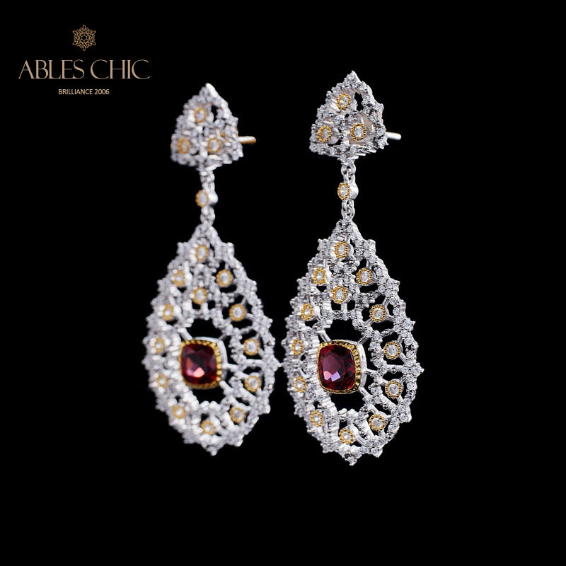 Boucles d'oreilles chandelier à tempérament floral 6025
