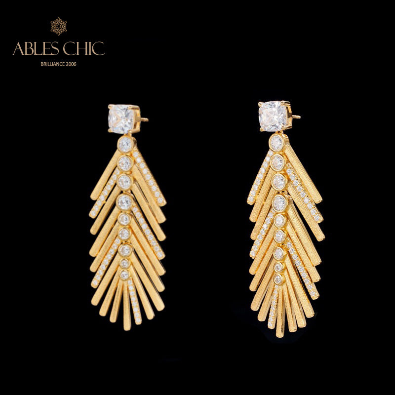 Boucles d'oreilles aiguille de cyprès soyeux 6135