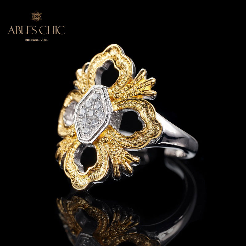 Bague en filigrane de trèfle emblématique 6051