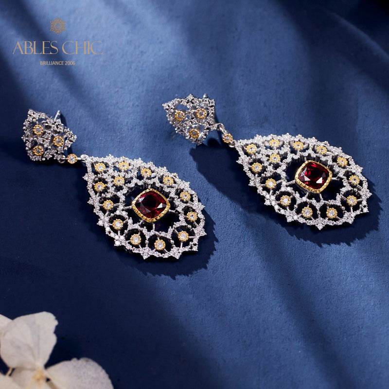 Boucles d'oreilles chandelier à tempérament floral 6025