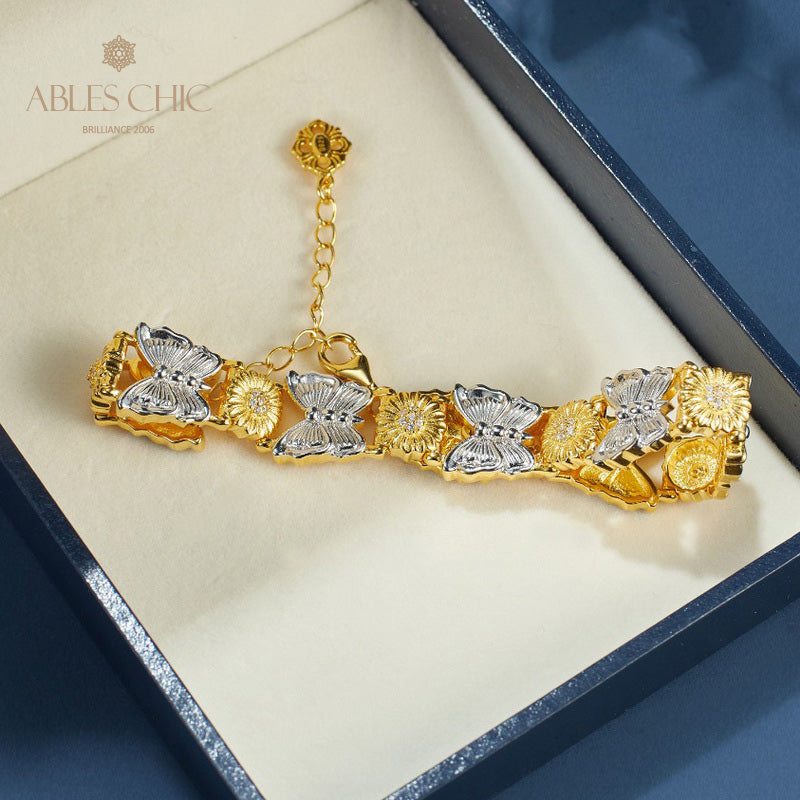 Bracelet papillon marguerite soyeuse 6054