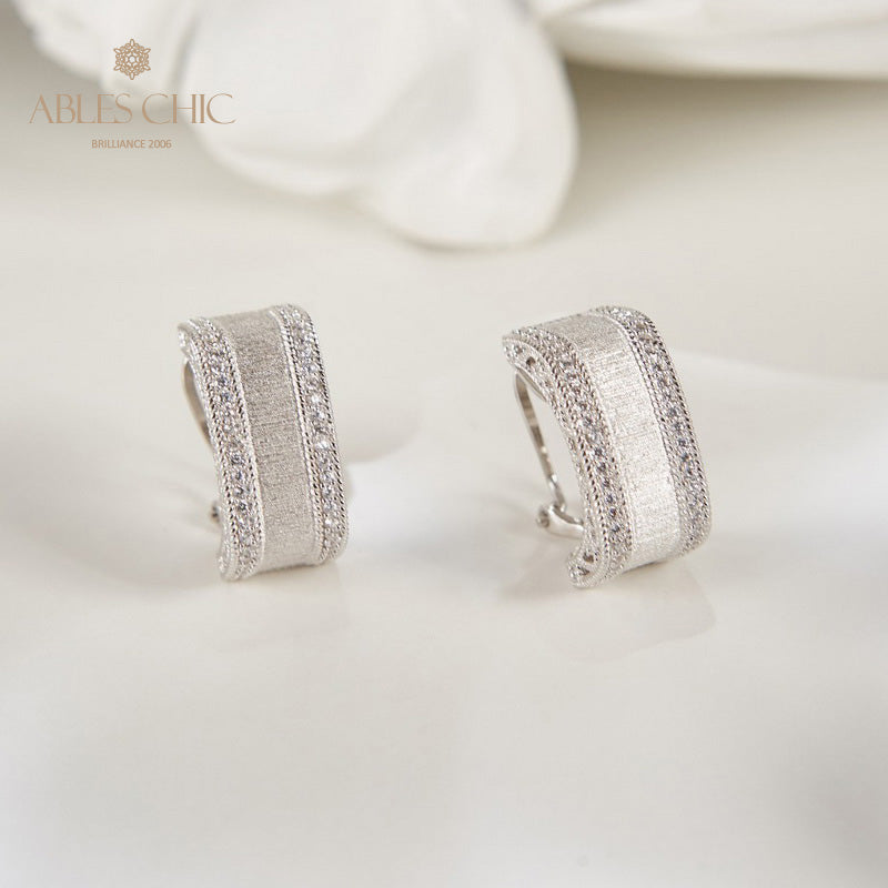 Boucles d'oreilles géométrie motif soie 6139