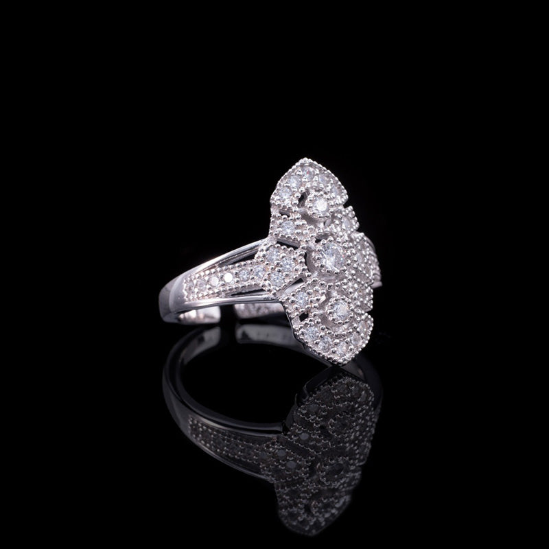 Bague florale traditionnelle ajourée 6053