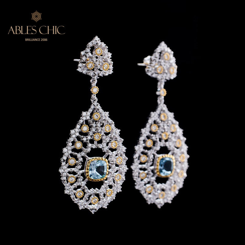 Boucles d'oreilles chandelier à tempérament floral 6025