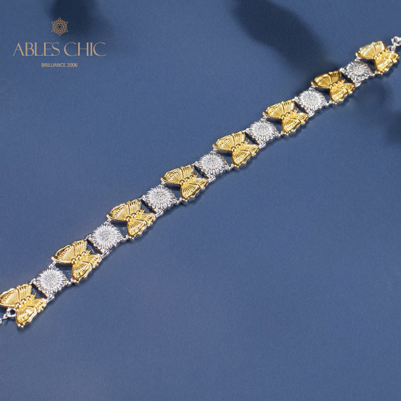 Bracelet papillon marguerite soyeuse 6054