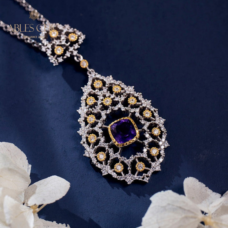 Collier lustre en filigrane de dentelle 6022