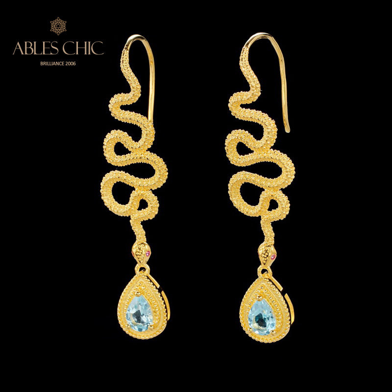 Boucles d'oreilles Topaze Serpent Crawlers 6049