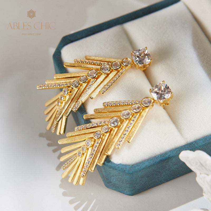 Boucles d'oreilles aiguille de cyprès soyeux 6135
