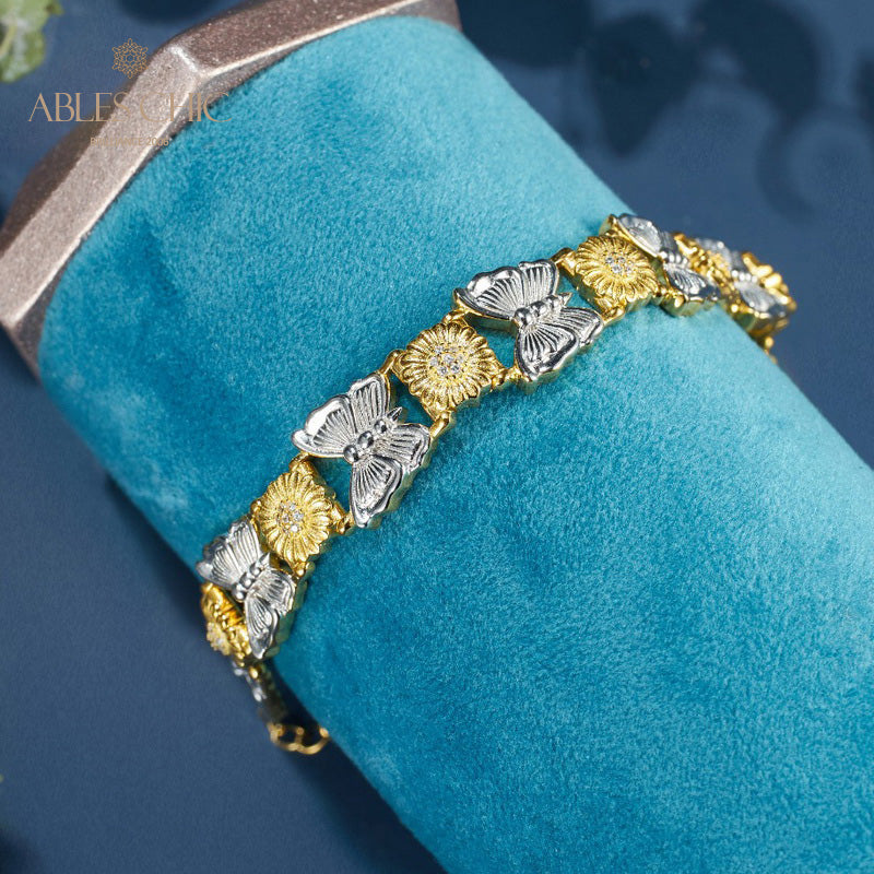 Bracelet papillon marguerite soyeuse 6054