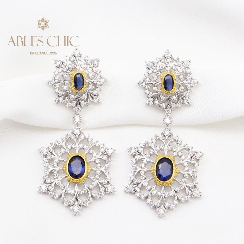 Boucles d'oreilles lustre aérées flocon de neige 5645