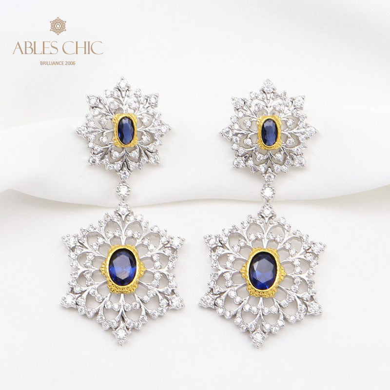 Boucles d'oreilles lustre aérées flocon de neige 5645