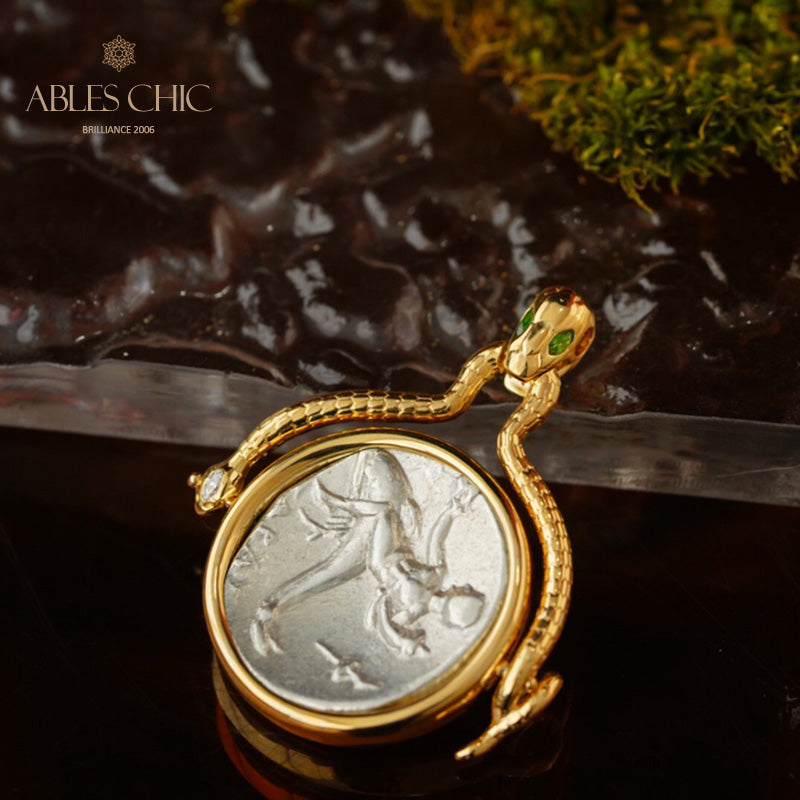 Pendentif pièce de monnaie Dolphin Medusa uniquement