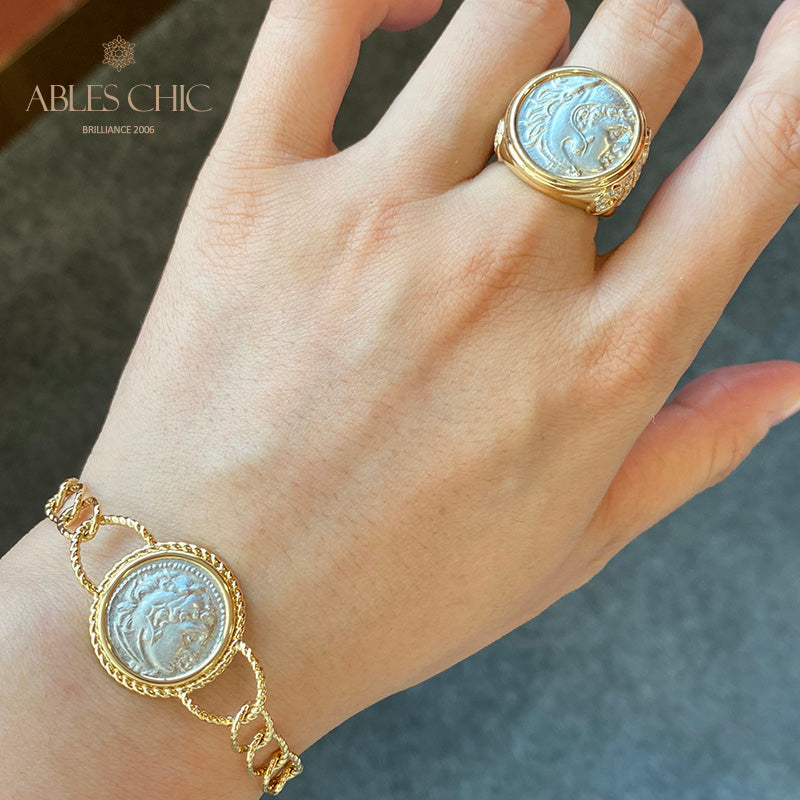 Anneau de pièce de monnaie d’Héraclès byzantin