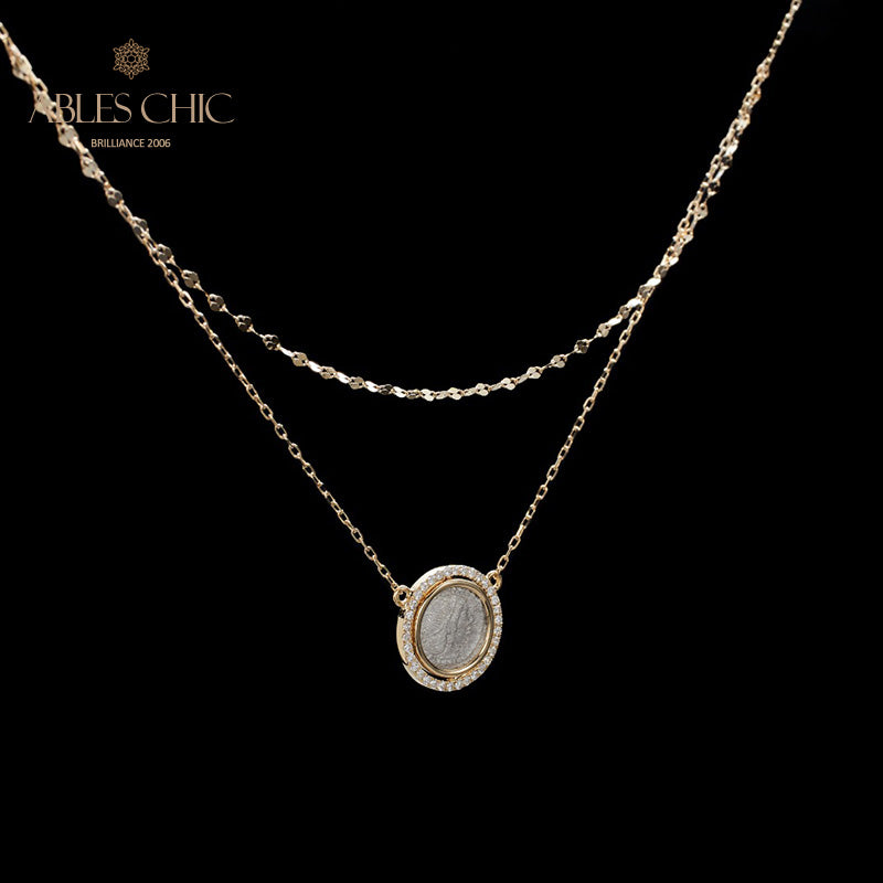 Collier médaillon réversible grec